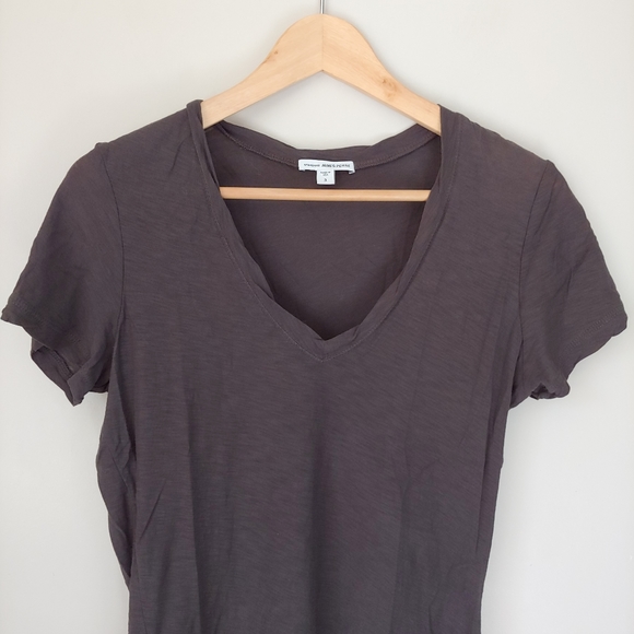 James Perse Casual Cotton Slub V Neck T-Shirt Short Sleeve Size Large - Picture 8 of 16